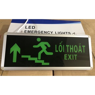Đèn EXIT lên cầu thang có chữ lối thoát 1 mặt 2 mặt