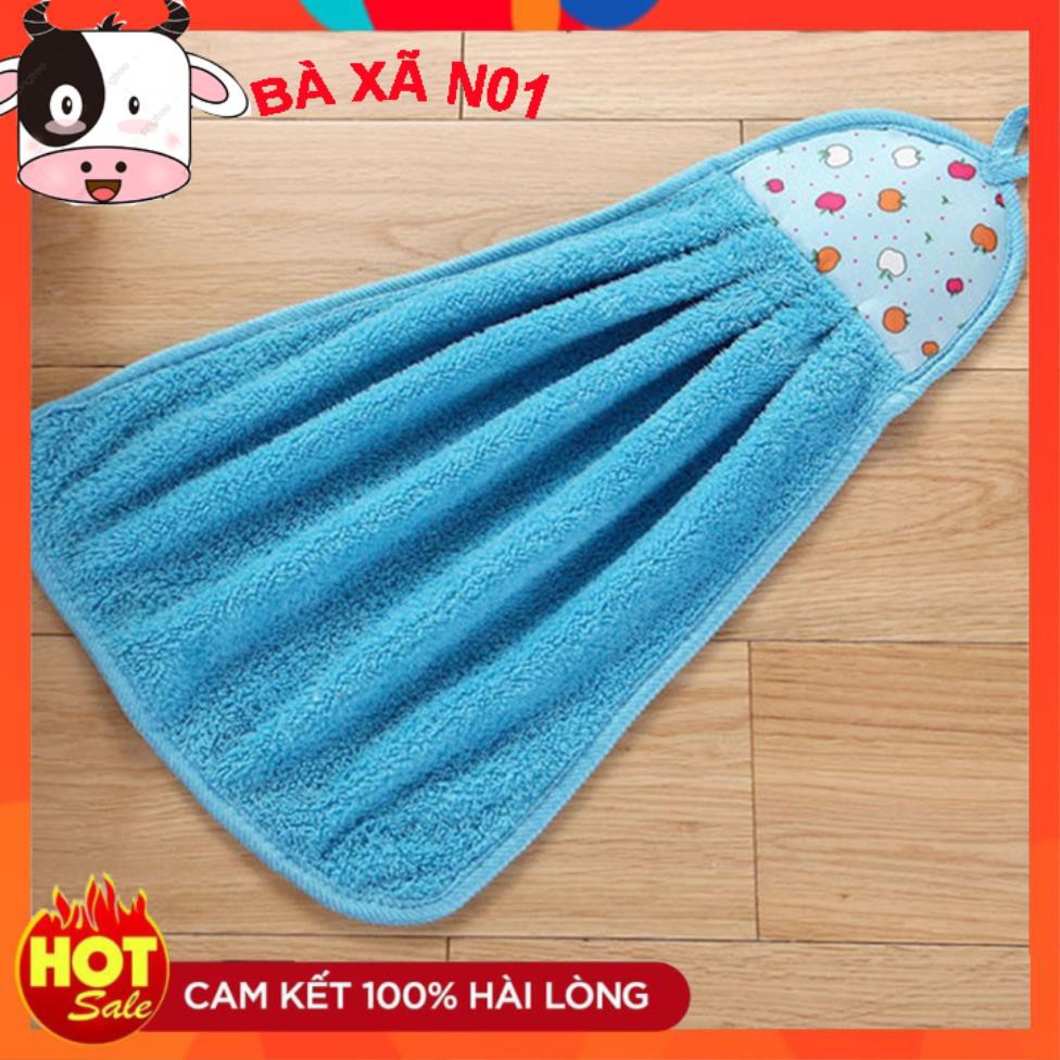 Khăn lau tay Living C K17, khăn lau tay nhà bếp đa năng siêu thấm 100% cotton lông mềm có móc treo