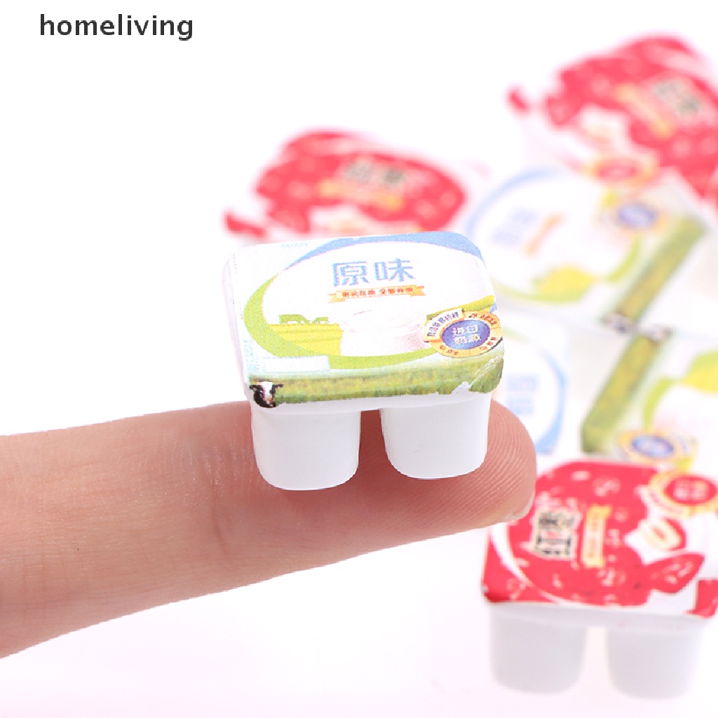 Set 10 Sữa Chua Mini Tỉ Lệ 1: 12 Dùng Để Trang Trí Nhà Búp Bê