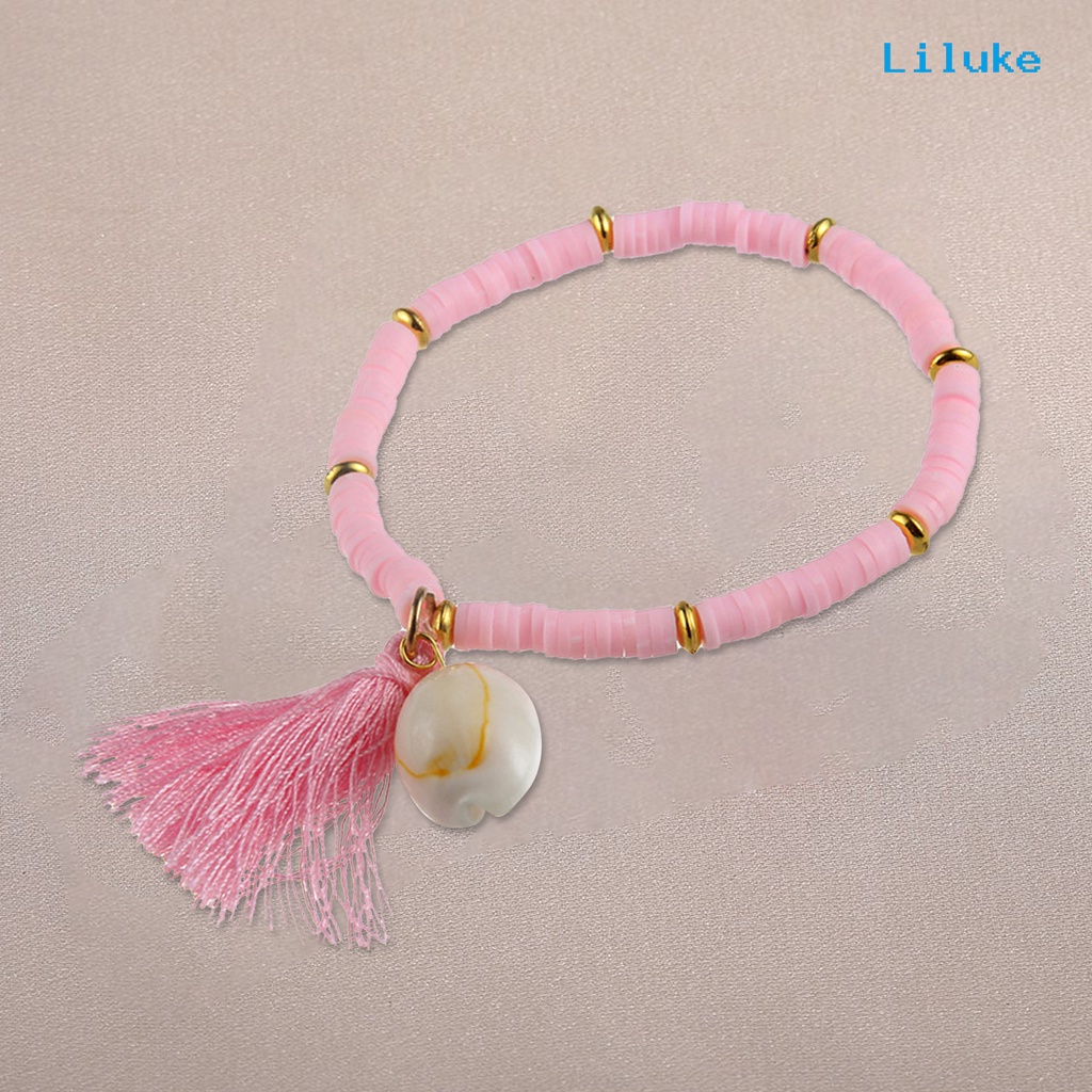 Vòng Tay Hạt Đất Sét Polymer Và Vỏ Sò Nhiều Màu Thời Trang Cho Nữ