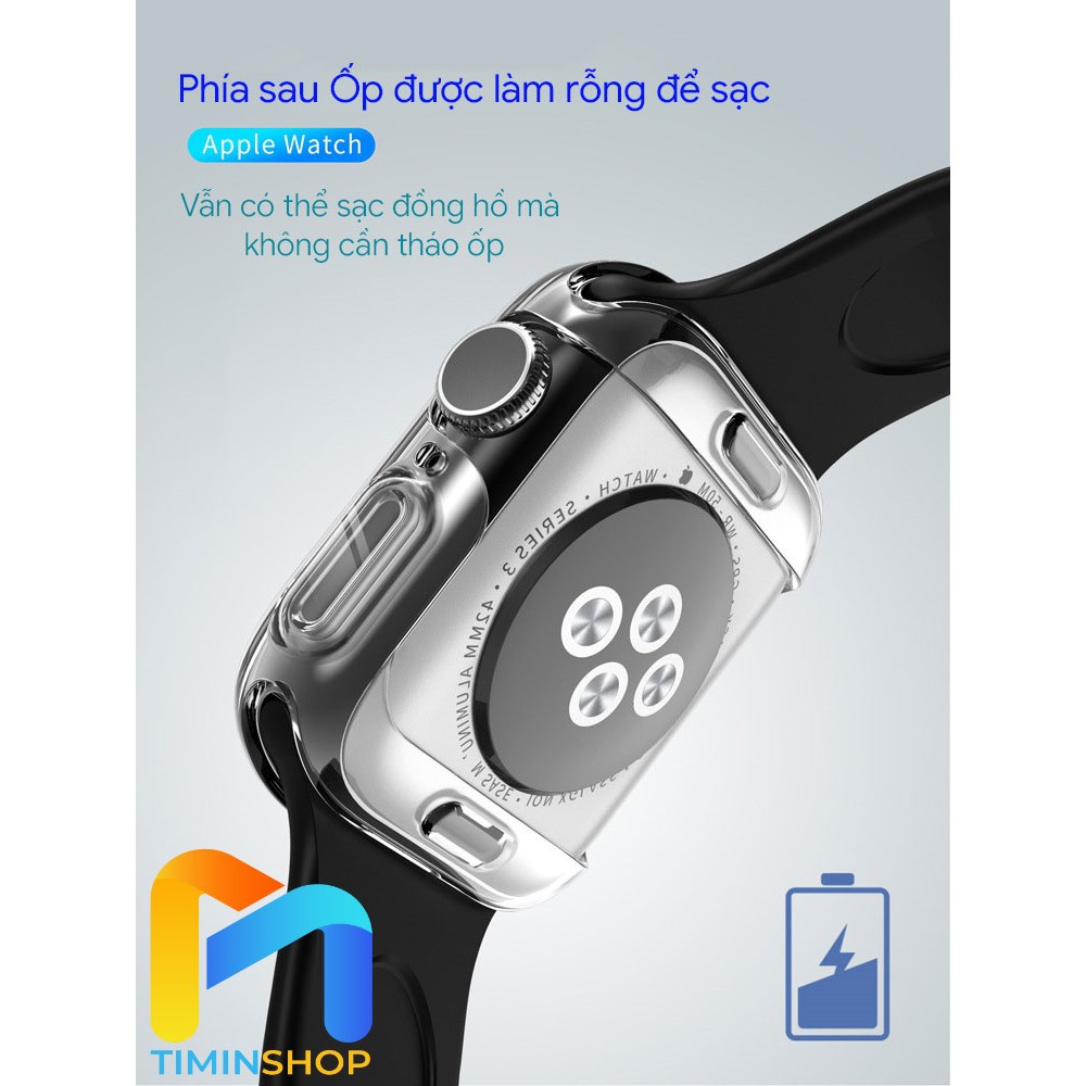 Ốp Apple Watch series 7/ 6/ 5/ SE - dẻo, trong suốt