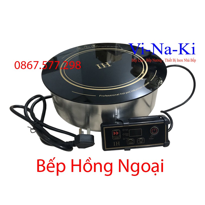 Bếp Hồng Ngoại Đơn Tròn Âm Bàn 2000w Nhà Hàng Quán Ăn Lẩu Nướng