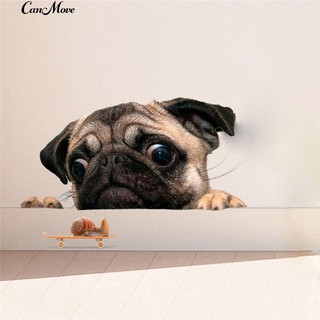 Decal dán tường hình chó Pug