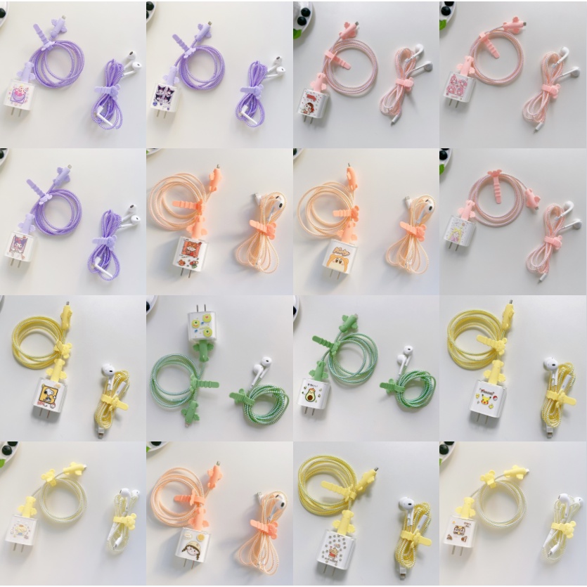 Bộ 5 Phụ Kiện Bảo Vệ Dây Cáp Sạc Tai Nghe Apple 12 18W/20W