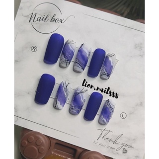 Mong úp nail box mẫu xanh nhám mix