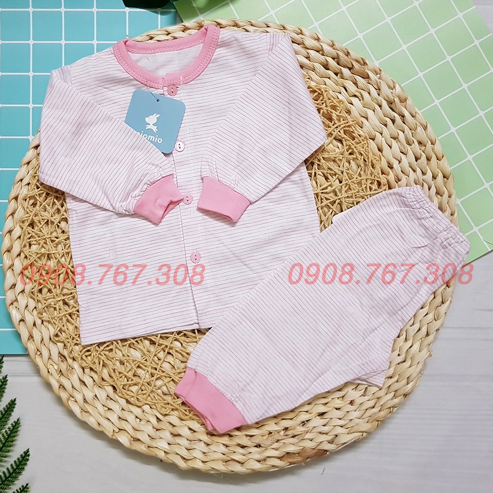 [Mio Cotton] Bộ Quần Áo Dài Tay Miomio Cho Bé Sơ Sinh Chất Cotton Mềm Mại Size 1M, 3M, 6M, 12M