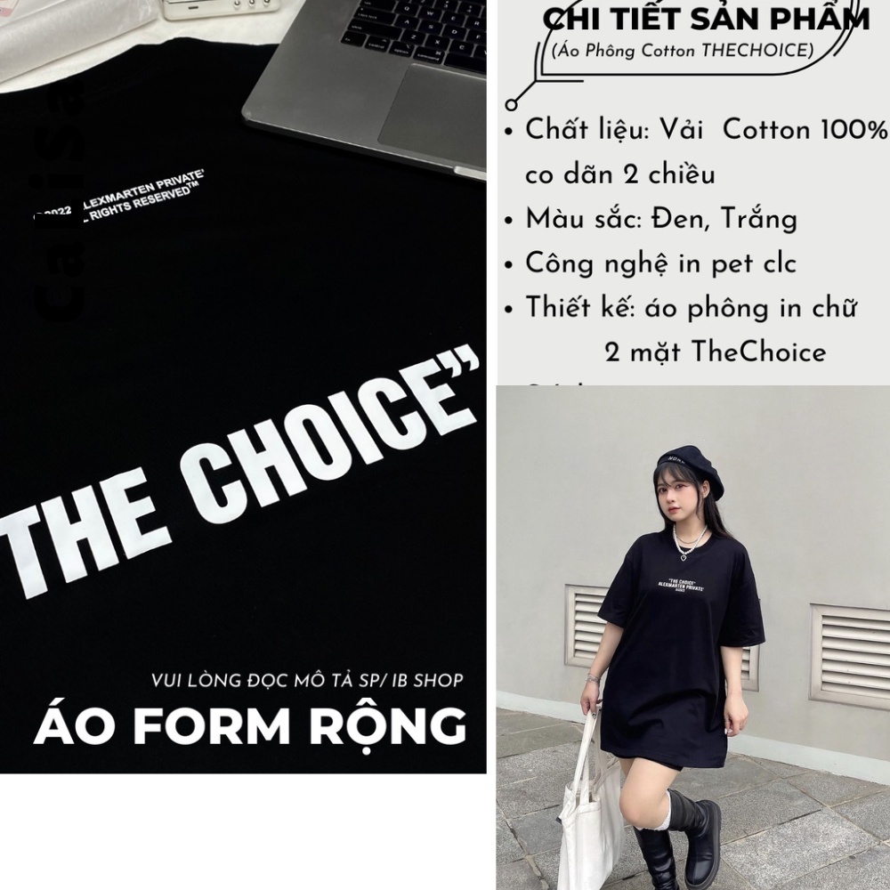Áo Thun Tay Lỡ THECHOICE 💖 𝑭𝑹𝑬𝑬𝑺𝑯𝑰𝑷 💖 Áo Phông Form Rộng - 100% Co Dãn 2 Chiều - Calisa