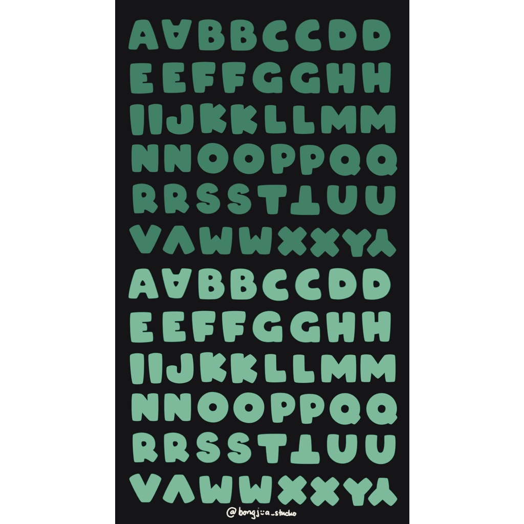 Sticker trang trí Two Toned Alphabet Bongjua Studio