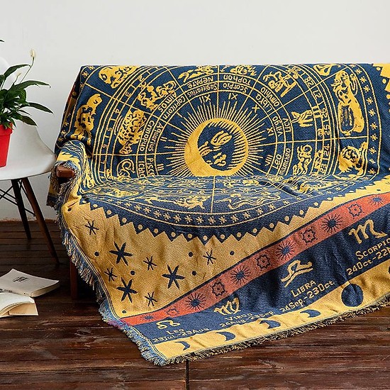 Thảm Vintage, Thảm Thổ Cẩm Cung Hoàng Đạo (180x130cm)