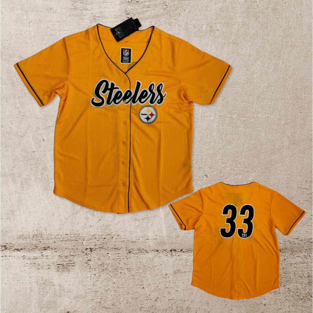 Áo Bóng Chày ¦ Steelers ¦ Nam-Nữ-Streetwear-Unisex-Oversize-BigSize-Hiphop-Kpop Jersey Thoáng mát