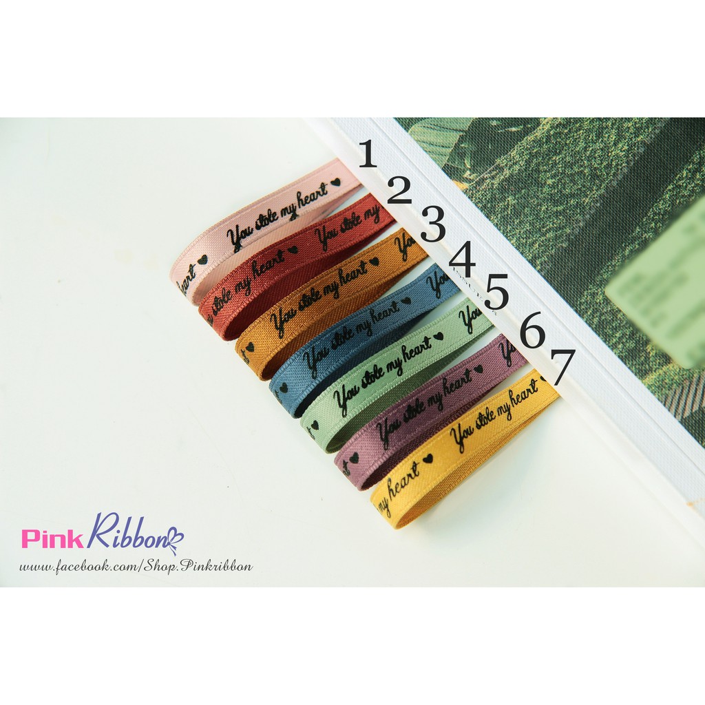 Ruy băng lụa mờ chữ 1cm