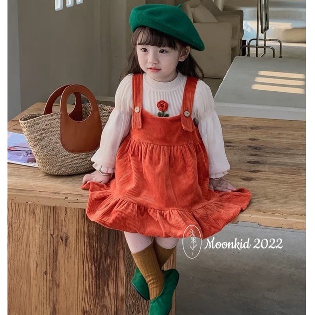 Sét váy nhung 2 chi tiết size đại cho bé gái từ 8-28kg