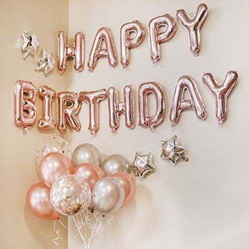 Bộ Bóng Happy Birthday Tặng Kèm Bóng Bay Ngôi Sao (cam kết màu như hình)