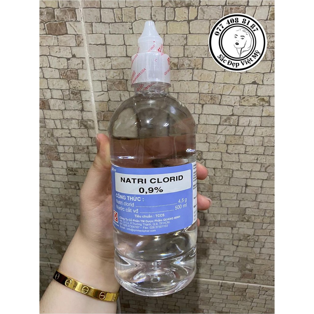 [HOÀN XU EXTRA] NƯỚC MUỐI SINH LÝ NATRI CLORID QM (500ML) SÁT KHUẨN VÒM HỌNG