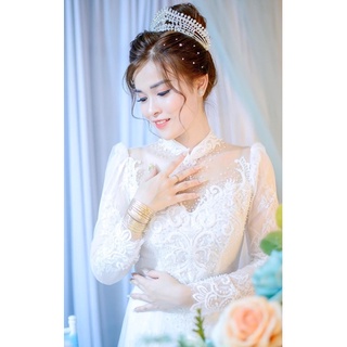 Bộ áo dài kem von