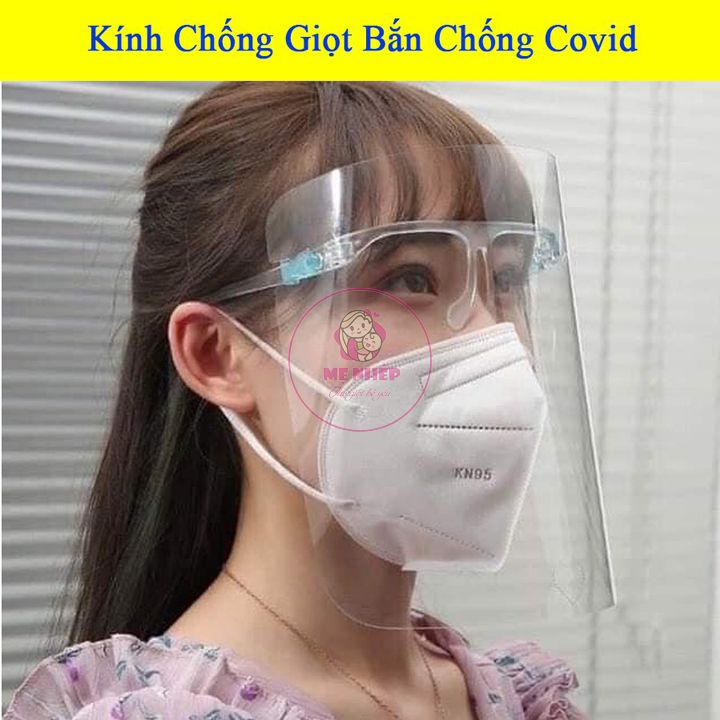 Kính chống giọt bắn, kính bảo hộ chống dịch, mặt nạ bảo hộ người lớn và trẻ em đeo đều vừa, tấm kính trong suốt