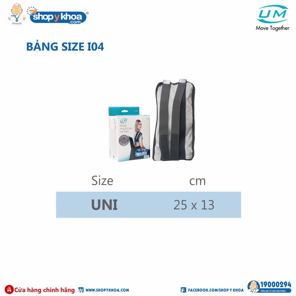 Túi Chườm Nóng/Lạnh Có Dây Đeo UM I04 [United Medicare]. Kích Thước 23x15cm. Tiêu Chuẩn Châu Âu