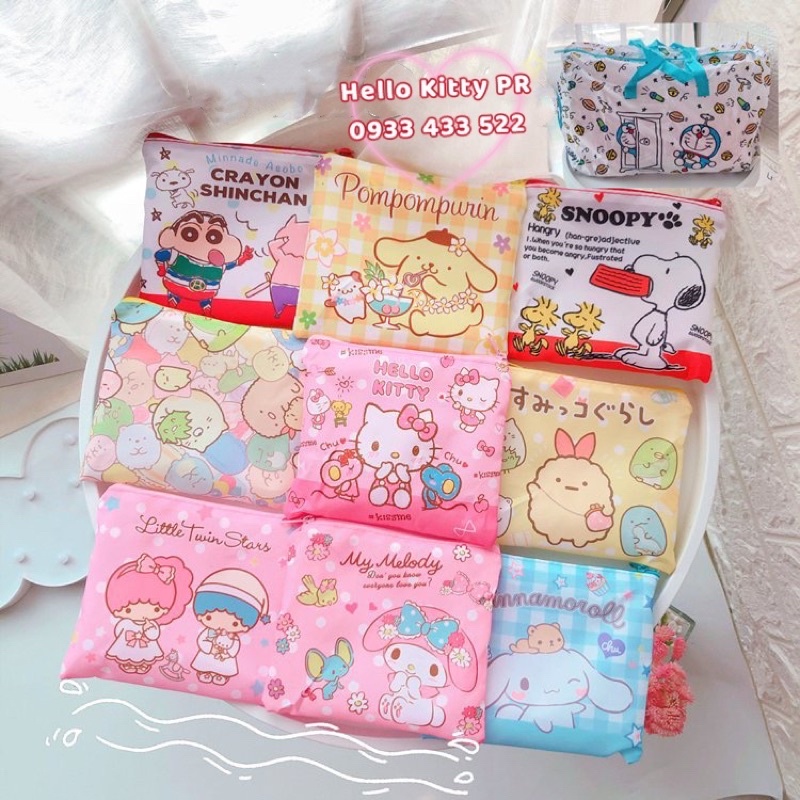 TÚI VẢI DU LỊCH XẾP GỌN HELLO KITTY DOREMON DORAEMON