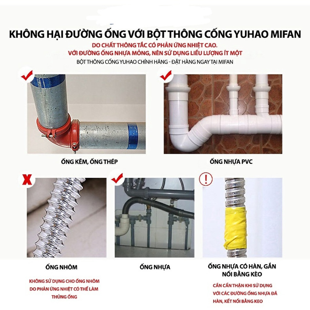 Bột Thông Bồn Cầu, Thông Tắc Ngẽn Cống, Lavabo. Loại Mạnh Xử Lý Triệt Để Nhanh Chóng