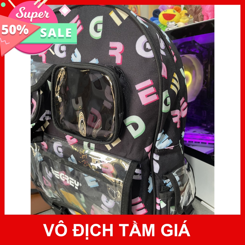 Balo Degrey Hoạ Tiết Chữ | Balo Thời Trang Unisex Chuẩn Cao Cấp ( Tặng Stickers + Giấy Thơm)