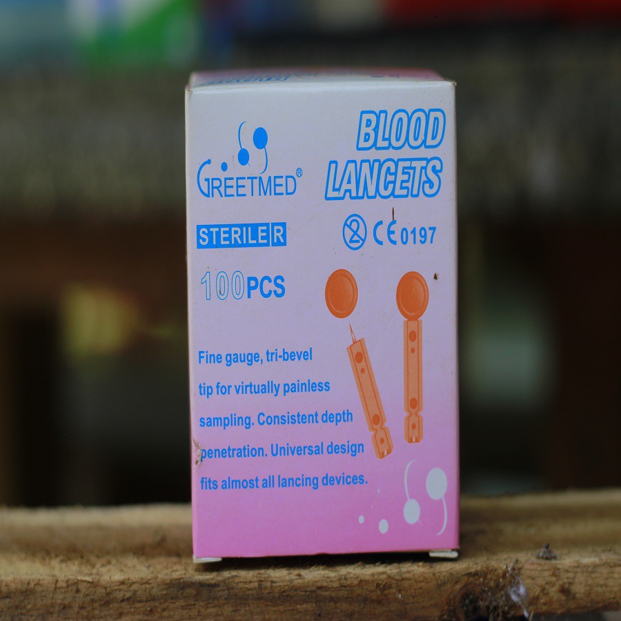 100 Kim dẹt  lấy máu đo đường huyết