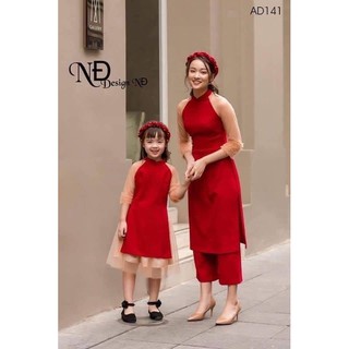 Áo dài cặp mẹ con kiểu hót nhất 2021