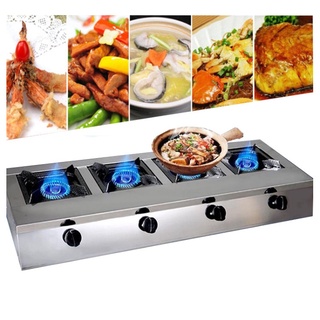 Bếp gas 4 họng - 4 cửa ngang chuyên mì cay, bánh xèo