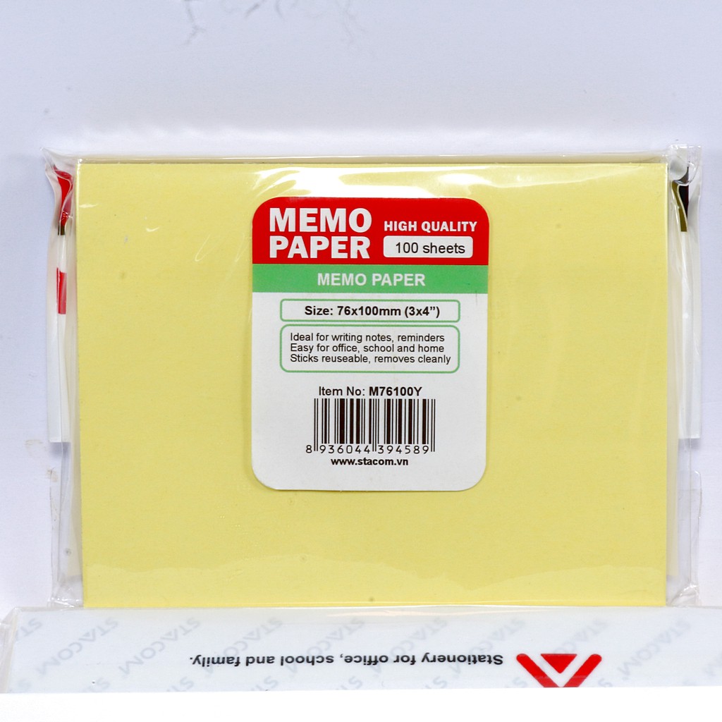 giấy note, giấp ghi chú vàng MEMO PAPER các size