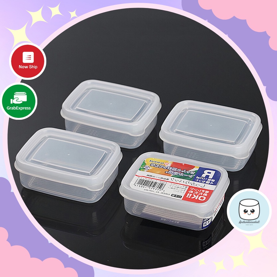 Set 4 hộp nhựa trữ đồ ăn 100ml Nakaya