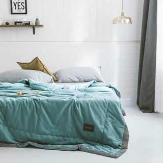 Chăn đũi hè Zara Home - Màu xanh