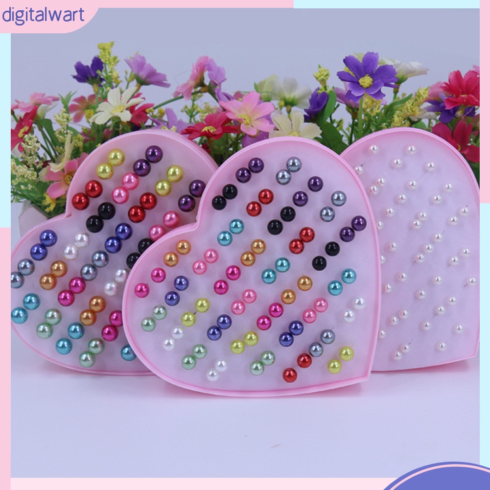 Bộ 36 khuyên tai hạt tròn nhiều màu sắc dễ thương cá tính dành cho nữ