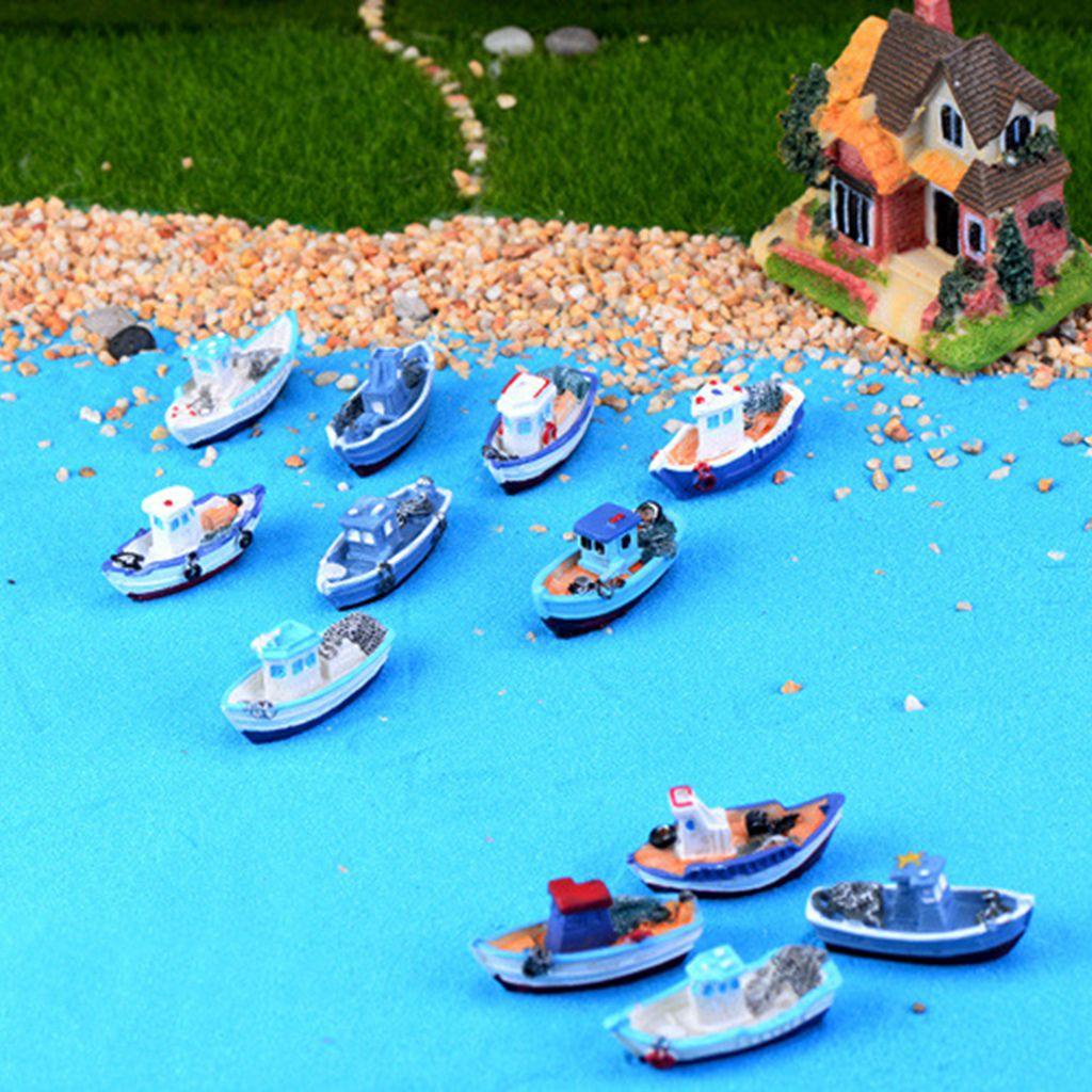 NICKOLAS 1 Đồ trang trí Thuyền Câu Cá Mini Bằng Nhựa Resin Trang Trí Tiểu Cảnh / Nhà Búp Bê / Khu Vườn / Làm Quà Tặng Cho