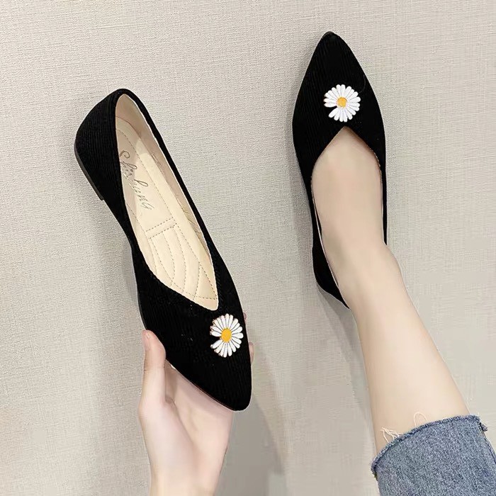 (S79) Giầy búp bê VÂN LEN TĂM tag hoa cúc (mã 2228) | BigBuy360 - bigbuy360.vn