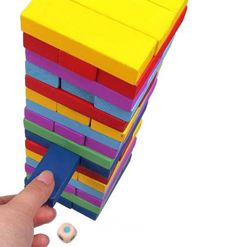 Trò chơi rút gỗ màu loại to 30cm Jenga Màu cỡ đại