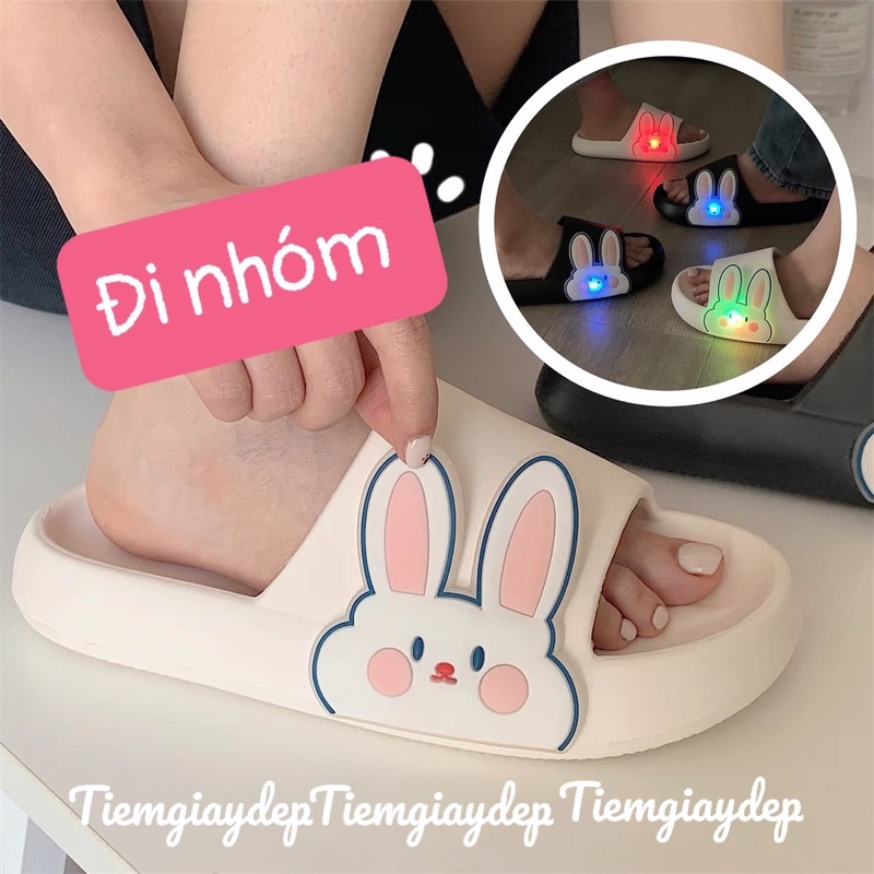 Dép bánh mì,dép phát sáng hình con thỏ dễ thương phong cách Ulzzang