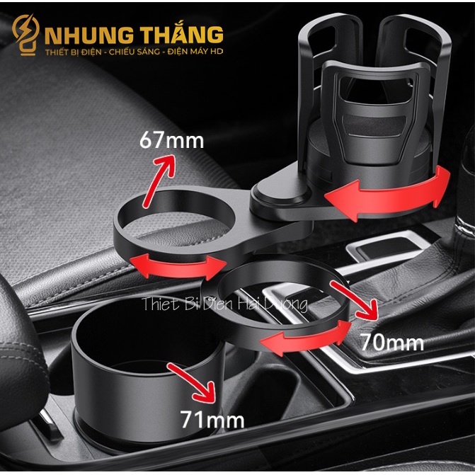 Khay Đựng Cốc Đồ Uống SD-1048 , Thức Ăn trên Ô tô - Xoay 360 độ - Đa Năng , Tiện Lợi - Có Video