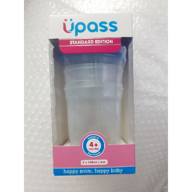 (Made in Thailand) COMBO 6 cốc trữ sữa và thức ăn 180ml Upass UP0327N