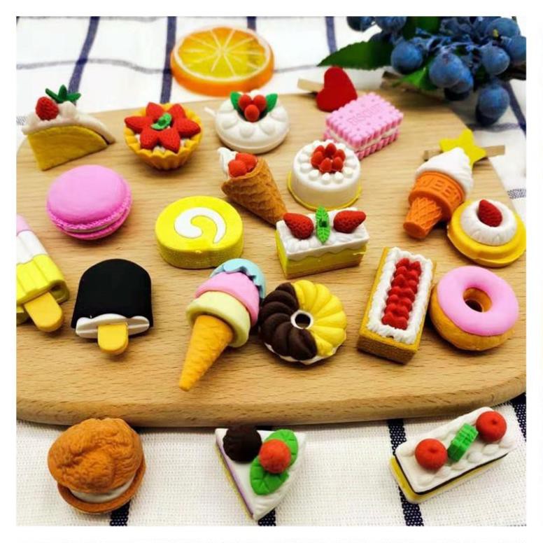 Combo Gôm tẩy chì siêu cute- hình thú, hoa quả, mặt cười- giao ngẫu nhiên