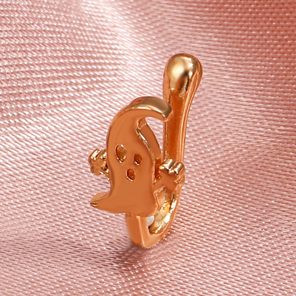 Khuyên Mũi Giả Hình Chữ U Đính Đá Zircon Họa Tiết Ếch Hoạt Hình Sáng Bóng Cho Tiệc Tùng