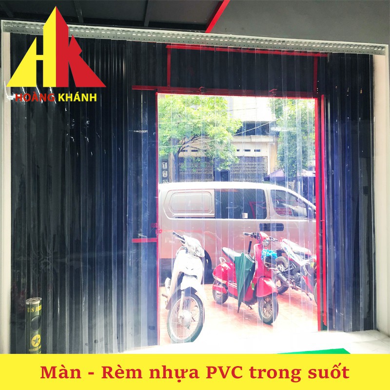 Rèm ngăn lạnh điều hòa HOANGKHANH độ dày 1,5mm, sản xuất thành phẩm đầy đủ phụ kiện - Rèm nhựa PVC trong suốt