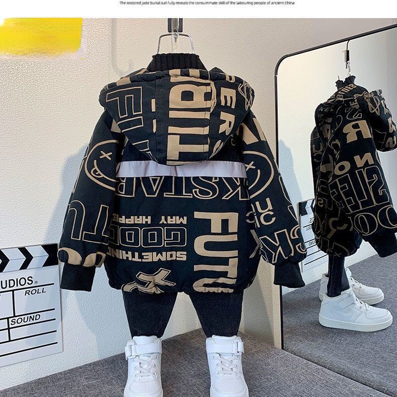 Áo Khoác Có Đệm Cotton Dày Phong Cách Mới 2022 Dành Cho Bé Trai