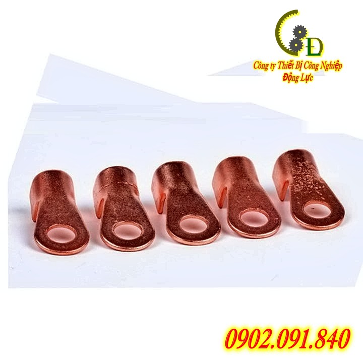 đầu cos (cốt) đồng đỏ 20cái bấm nối dây điện, cosse bắt bình ắc quy xe đạp điện, xe máy OT - 30A