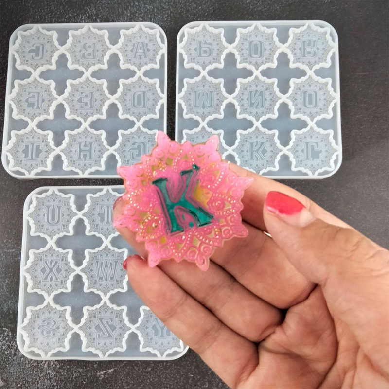 Set 3 Khuôn Làm Móc Khóa / Điện Thoại Hình 26 Chữ Cái