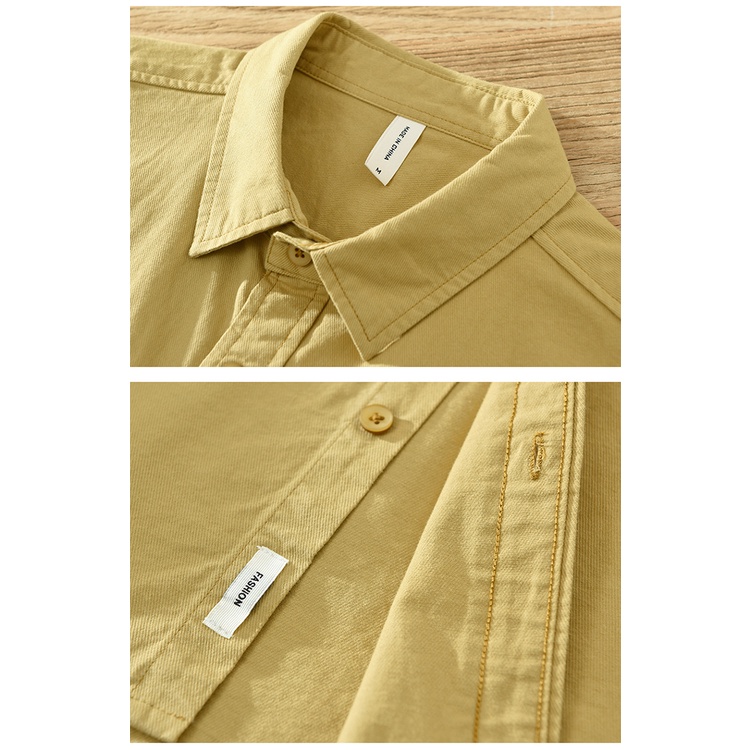 Áo Sơ Mi Cotton Tay Lửng Màu Trơn Thời Trang Mùa Hè Cho Nam