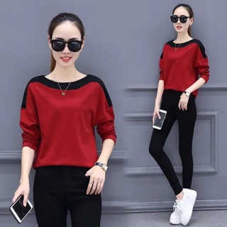 Áo thun nữ phối màu AT704