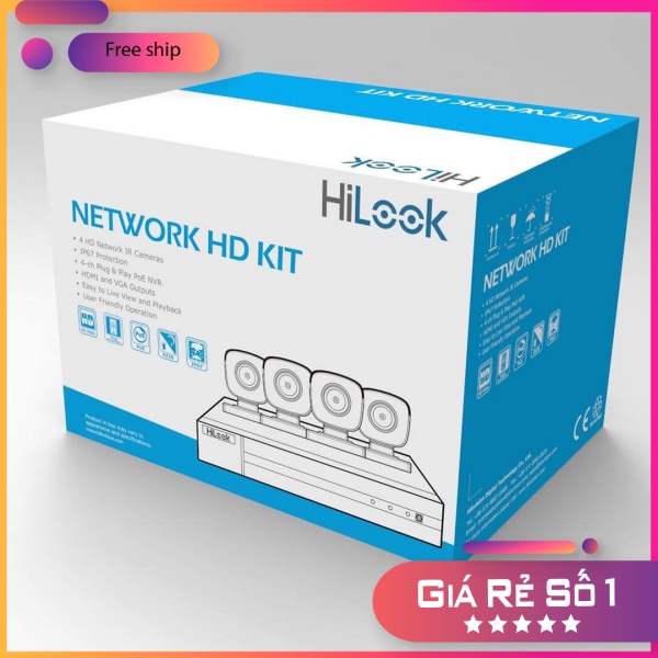 Bộ Kit 4 Camera IP Wifi 2MP Thế hệ mới HIKVISION NK42W0H