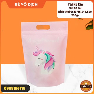 Túi Zip Đựng Bánh Kẹo Hạnh Phúc Nougat Kỳ Lân Cực Kỳ Dễ Thương - Set 10 Túi