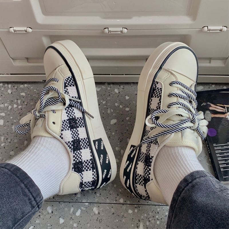 CHZK Giày Thể Thao Canvas Đế Dày Mũi Tròn Phong Cách Mới Cho Nữ