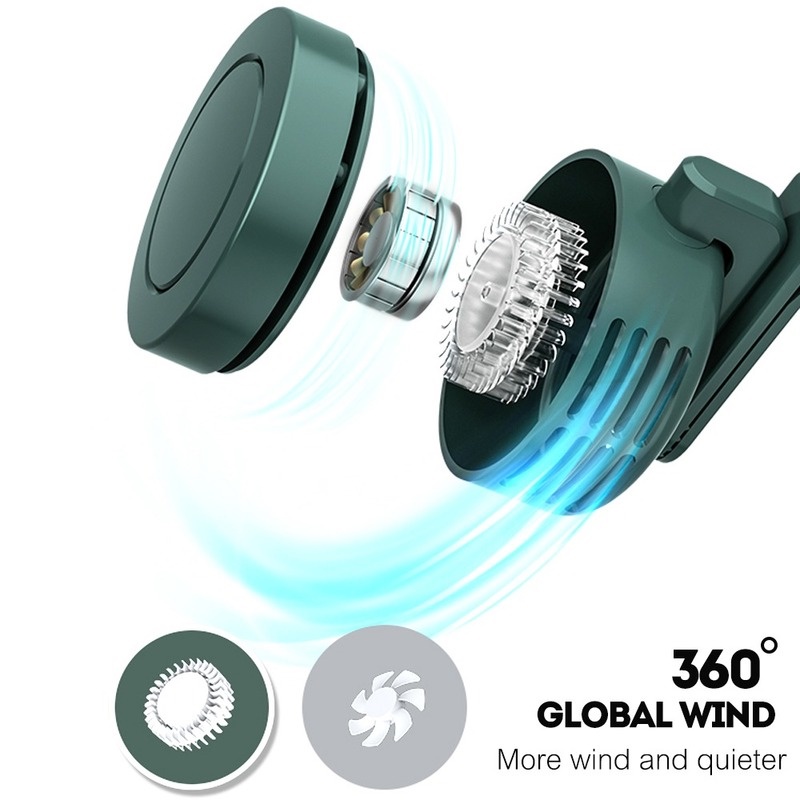 Quạt Làm Mát Không Cánh 3 Tốc Độ Tùy Chỉnh Kèm Sạc USB Tiện Dụng Cho Văn Phòng/ Du Lịch