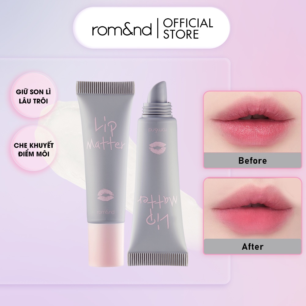Gel hóa phép son thành son lì và khóa màu son Hàn Quốc Romand Lip Matter 8g